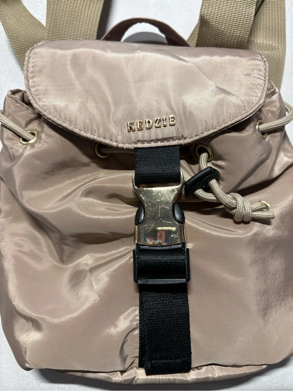 Kedzie Taupe Women's Nylon Backpack - Casual Everyday Pack